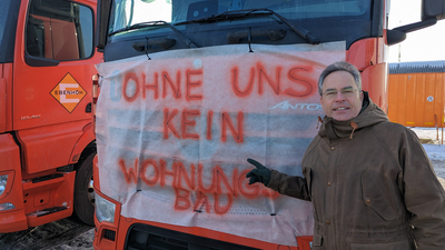 Baugewerbe unterstützt Protestaktion der Transportunternehmer